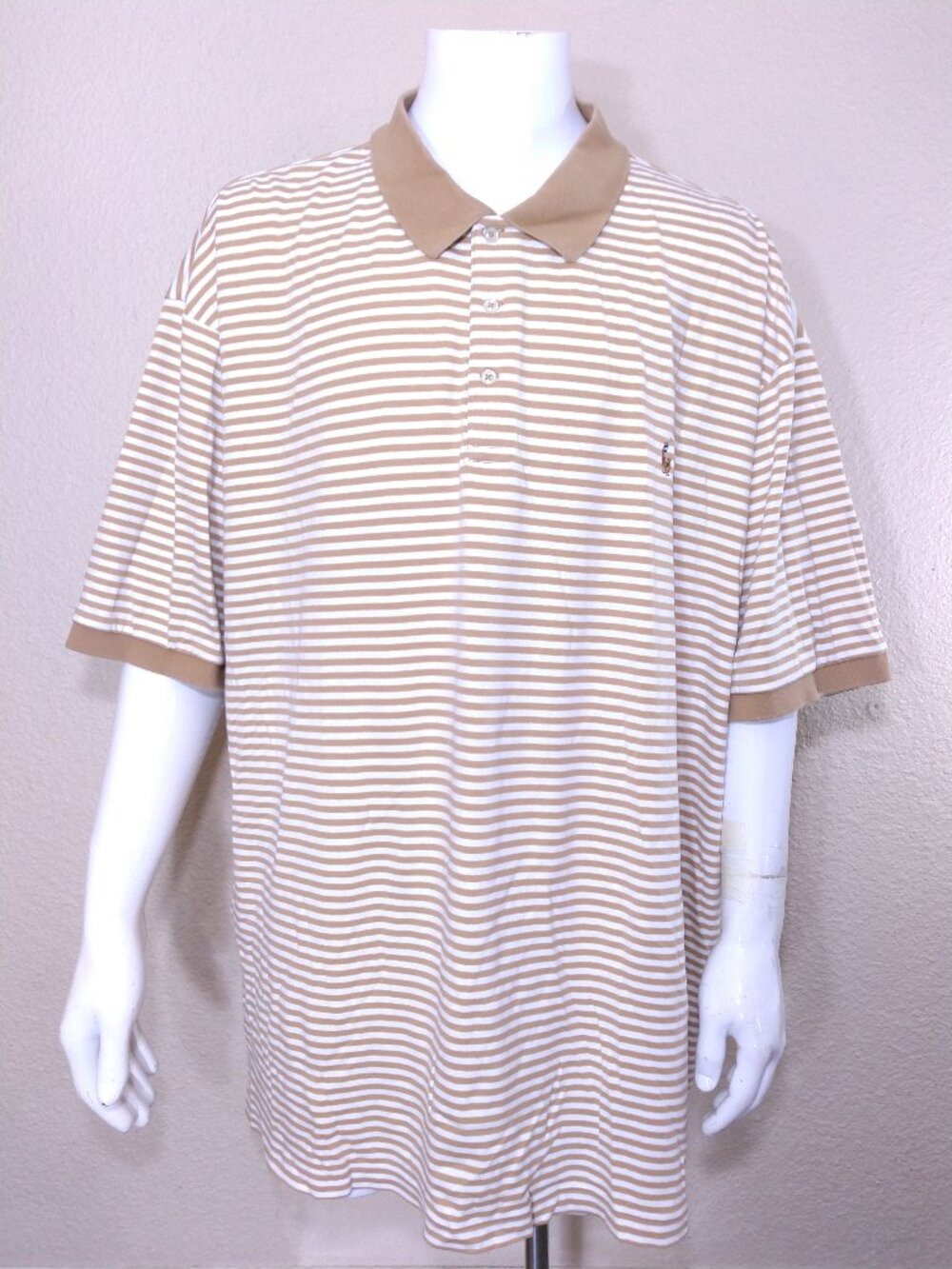 POLO RALPH LAUREN 3XLT Cream Stripes MULTICOLOR PONY XXXL 3XL BIG & TALL RL MENS